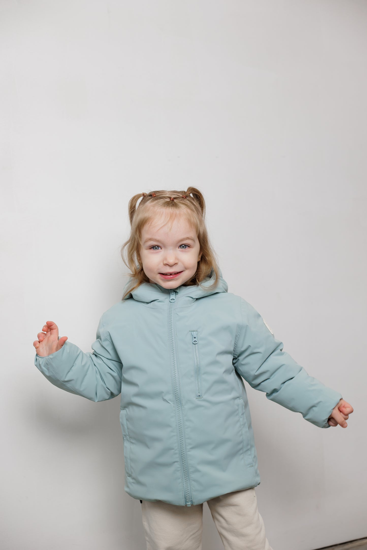 Kids Puffer Jacket - Porteau Reversible Waterproof - Fall/Winter - Blue Haze