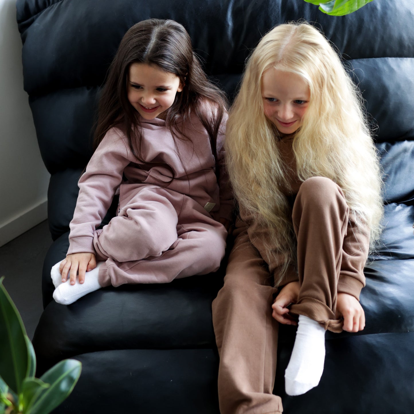 Kid playing in wheat brushed terry sweatpants by KidORCA