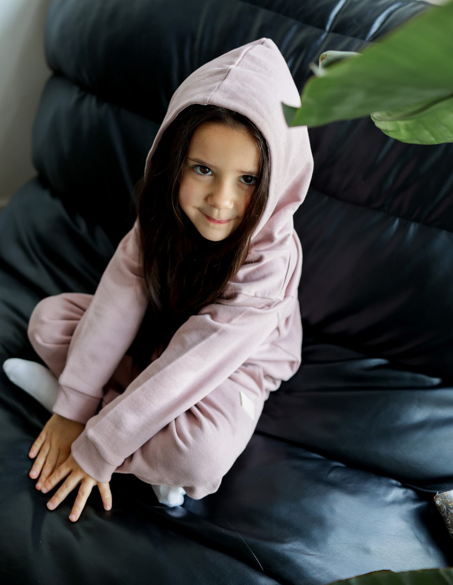 Kid playing in wheat brushed terry sweatpants by KidORCA