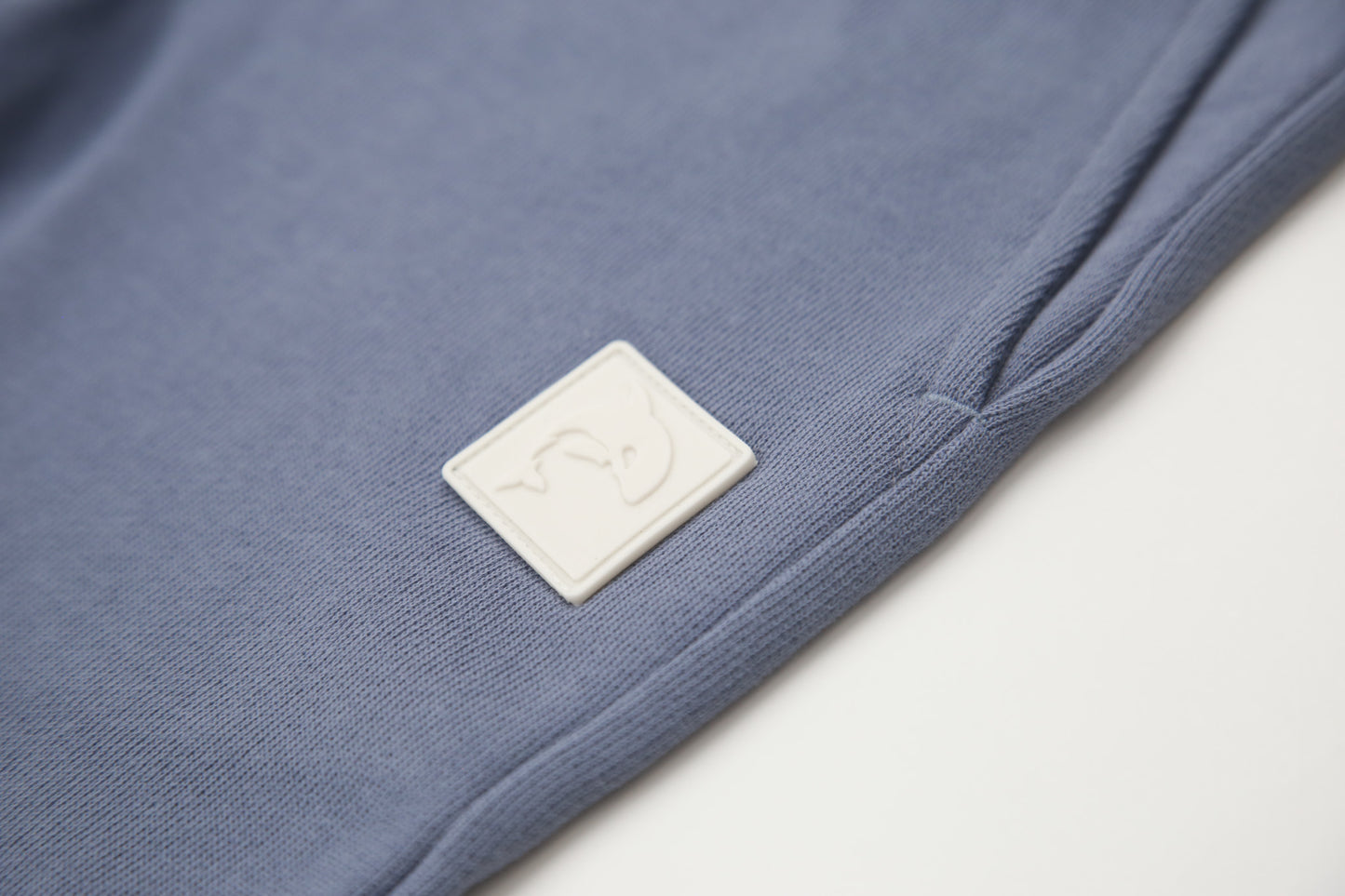 Rib cuff and side pocket detail on flint french terry kids sweatpants