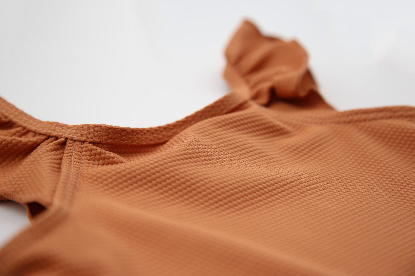 Close-up of waffle weave textured quick-dry fabric – hazel swimsuit