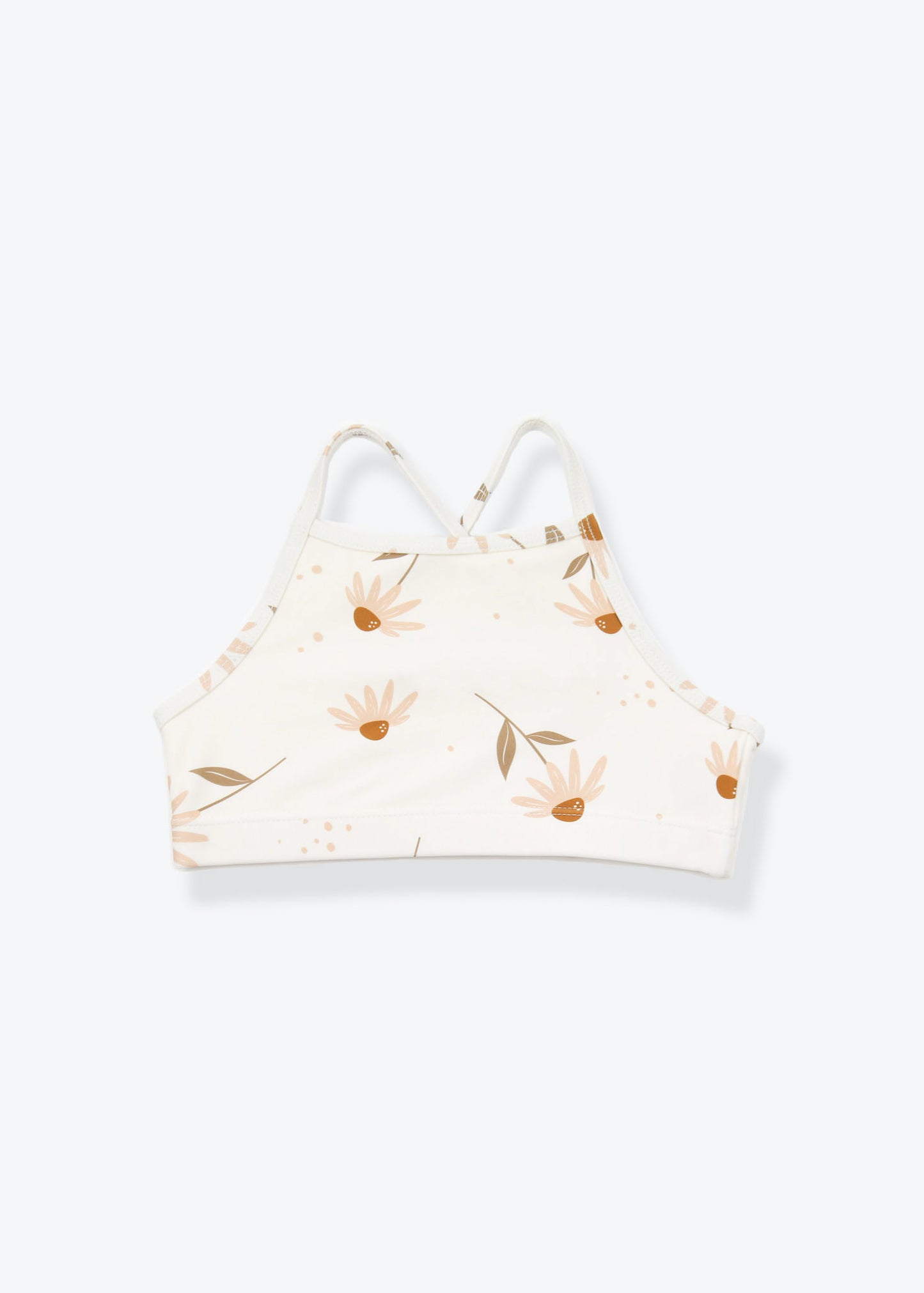 Girls swim top Viola coconut print – front view