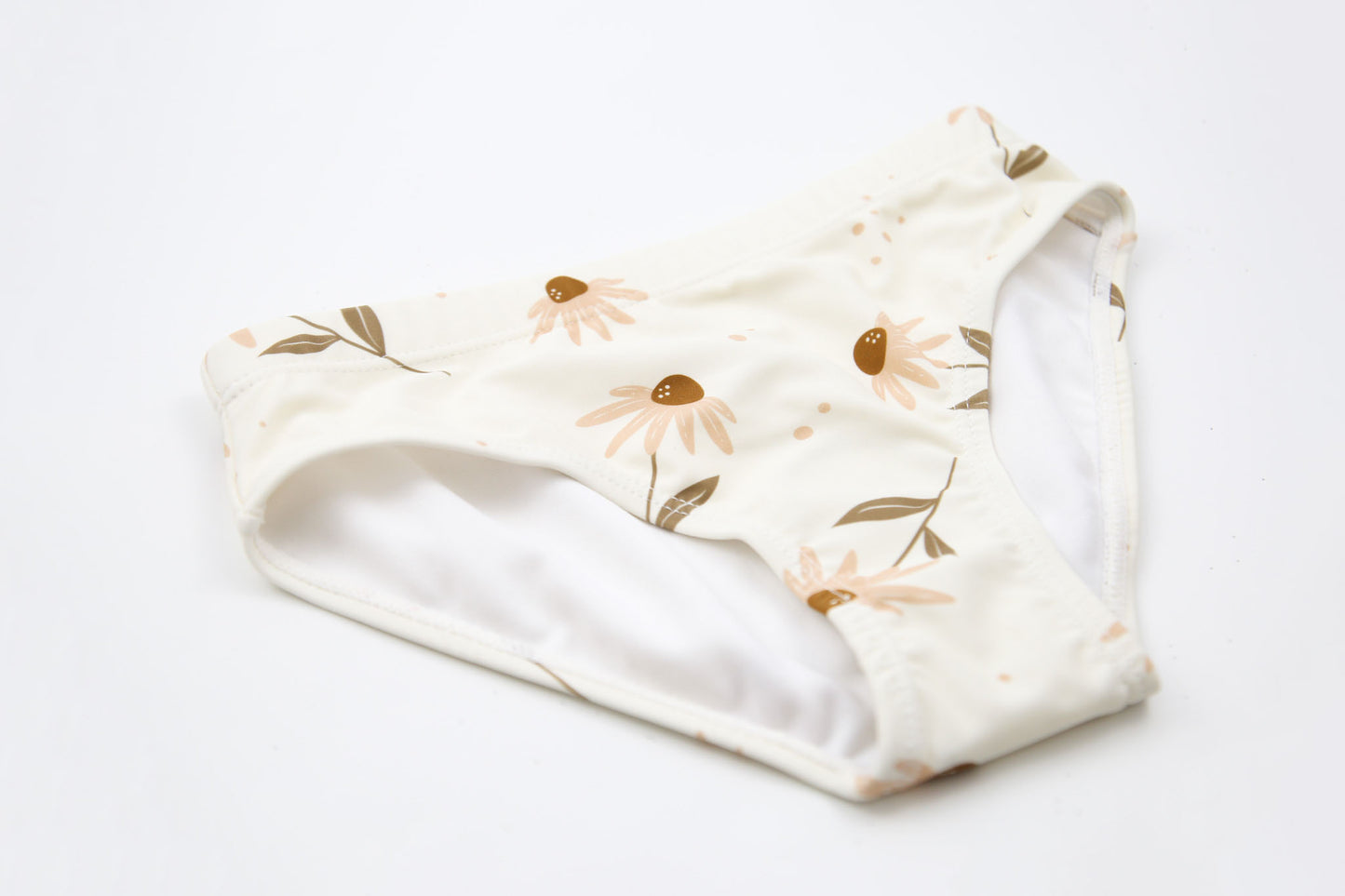 Close-up of coconut print quick-dry fabric – Viola swim bottom
