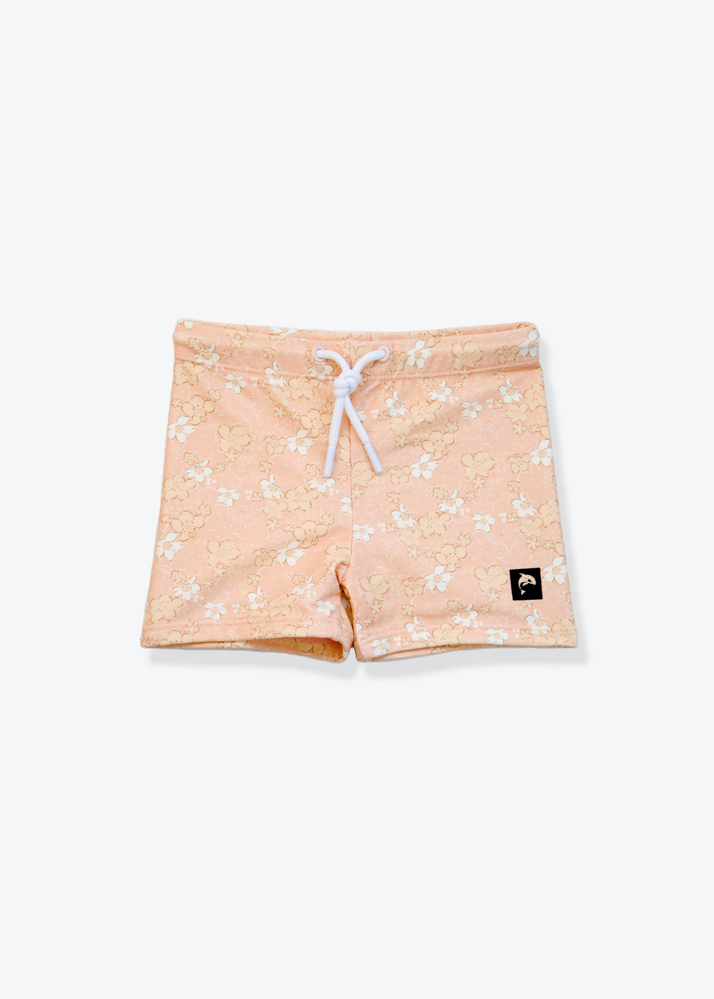 Girls swim boardie shorts Evangelina Tuscany print – front view