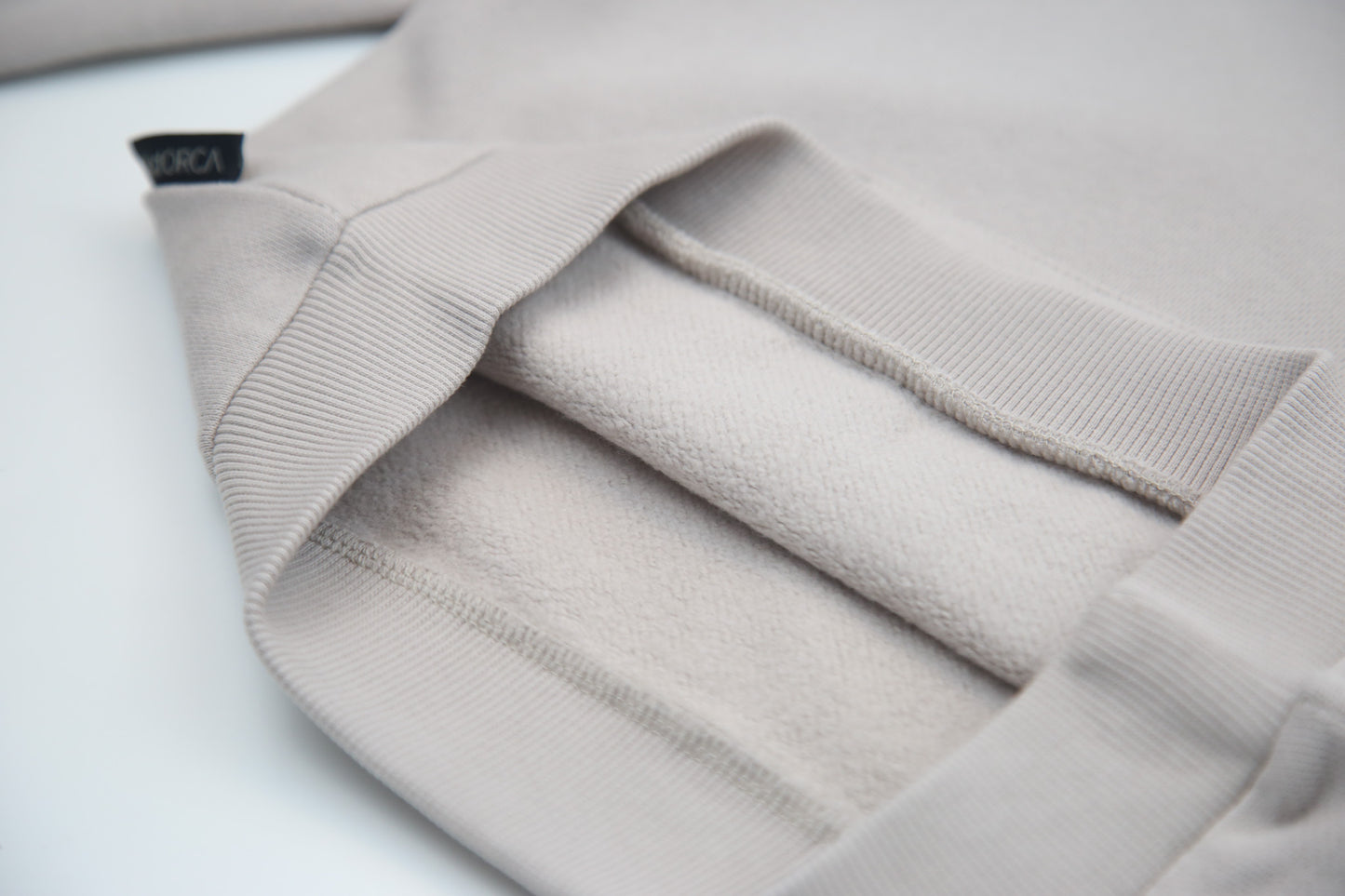 Detailed texture of brushed terry organic fabric – dove grey kids sweatpants
