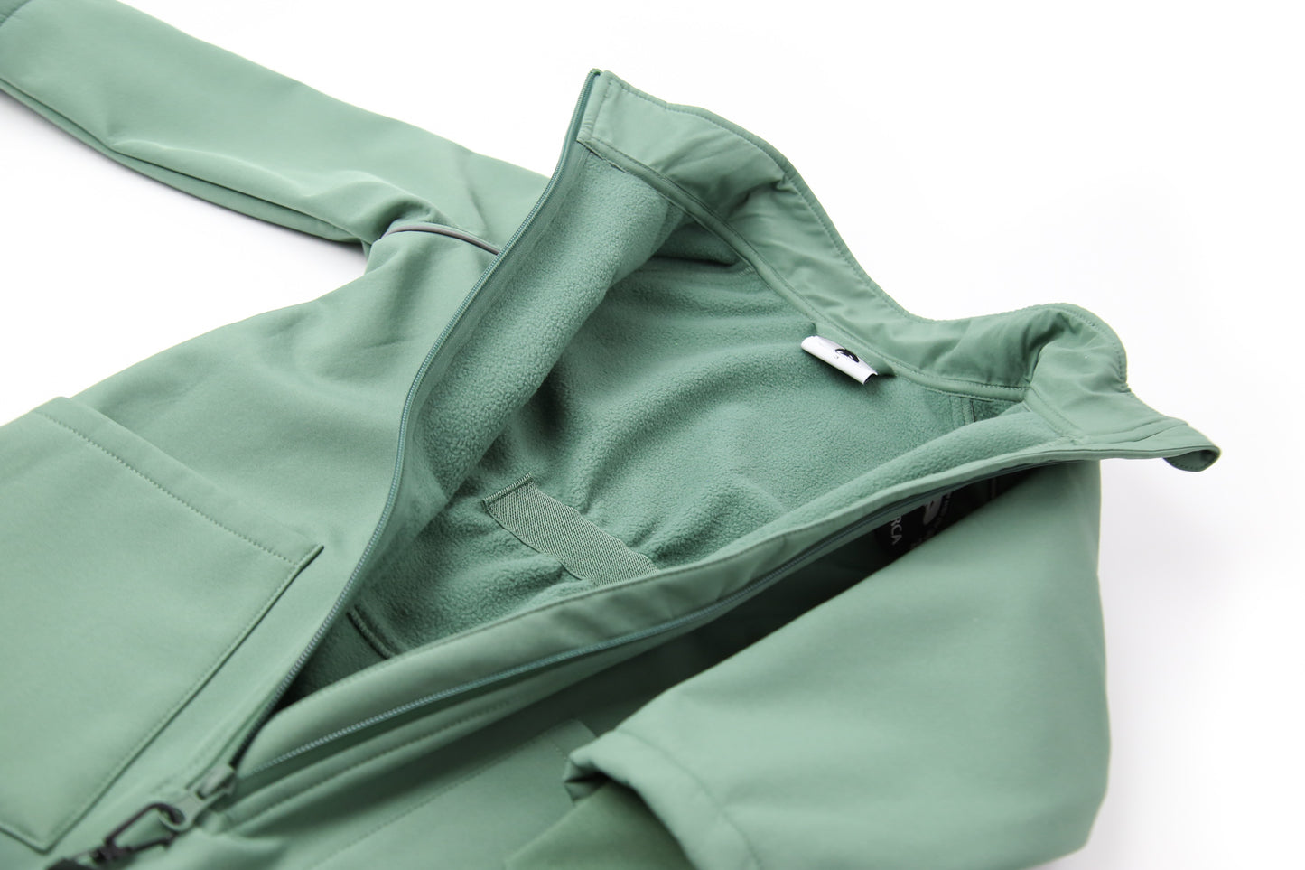 Close-up of breathable fabric – olive play suit