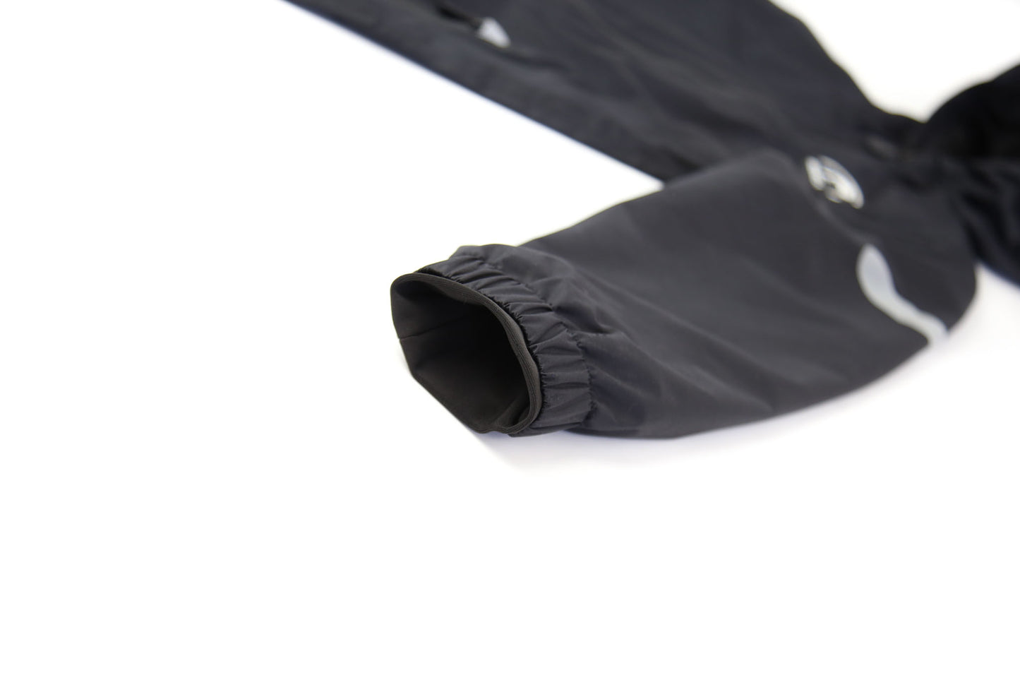 Close-up of insulated lining – black waterproof rain jacket
