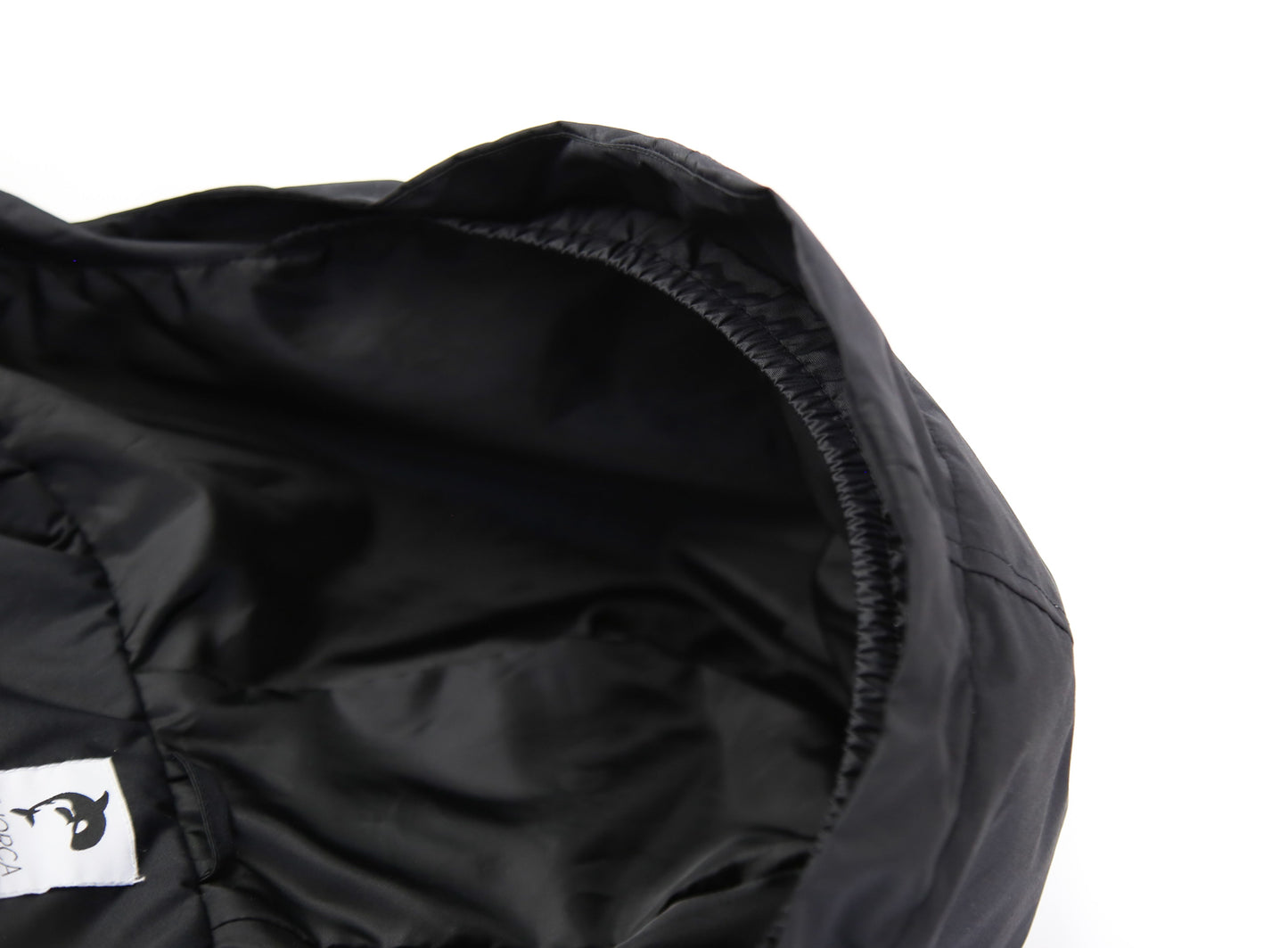 Kids black insulated waterproof rain jacket – front view
