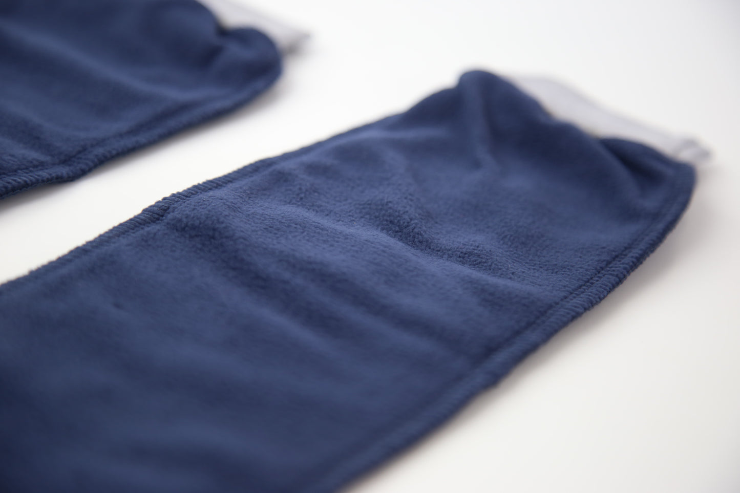 Close-up of fleece sock fabric texture – soft and plush