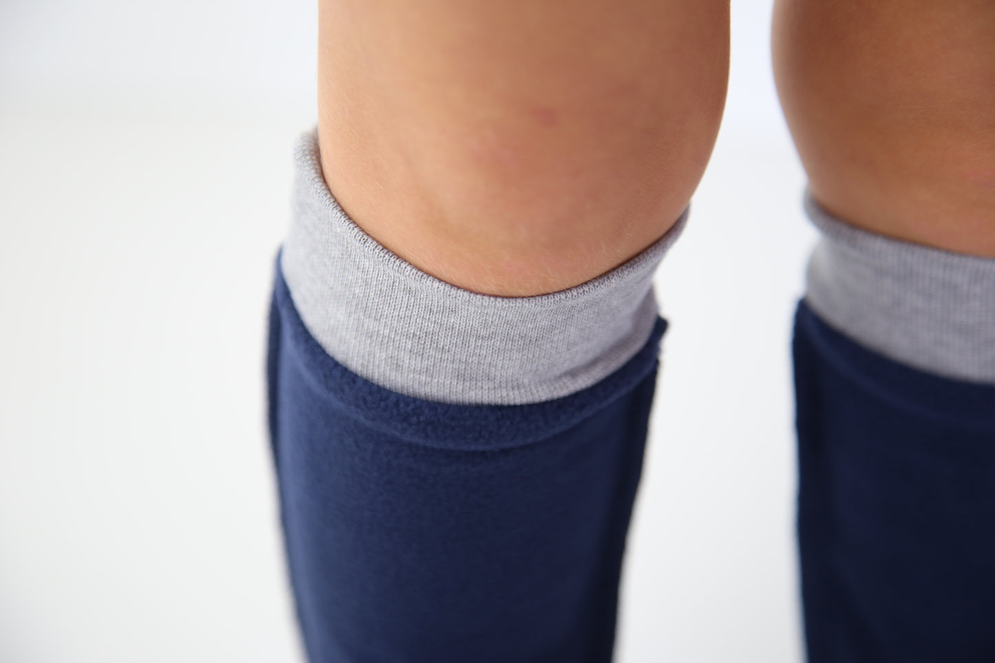 Child wearing soft fleece socks – cozy indoor feel