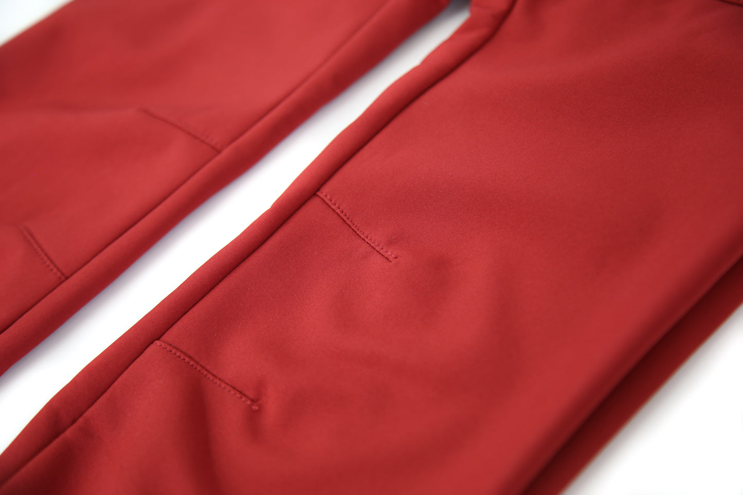 Close-up of waterproof breathable fabric – merlot softshell suit