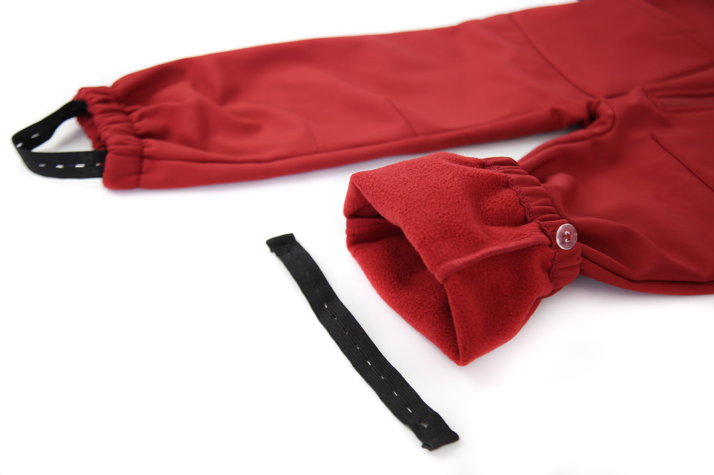 Adjustable straps and full zip detail – merlot softshell play suit