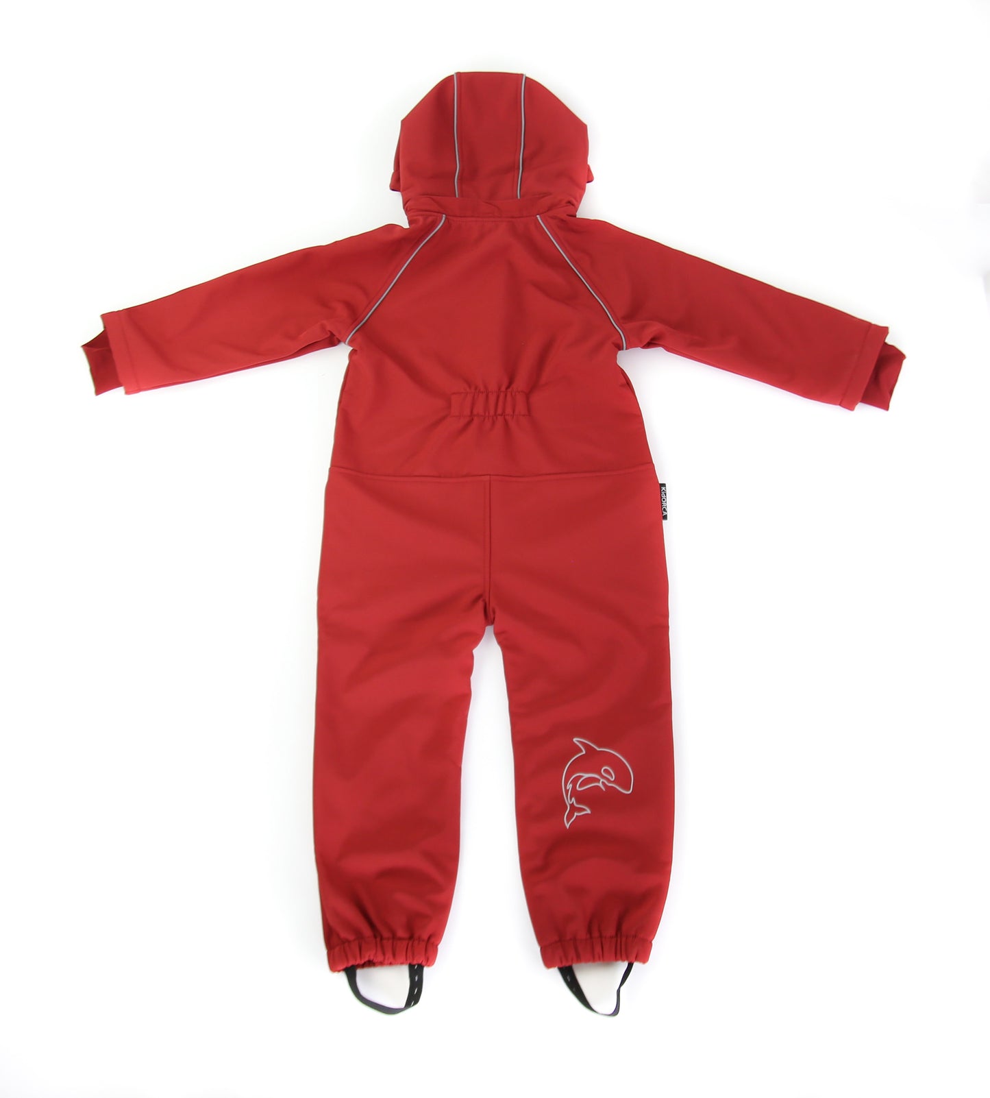 Kids merlot softshell play suit – back view