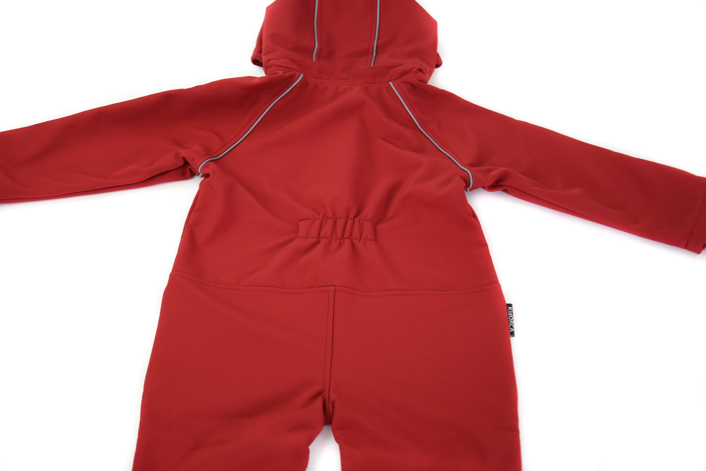 Kids merlot softshell play suit – back view