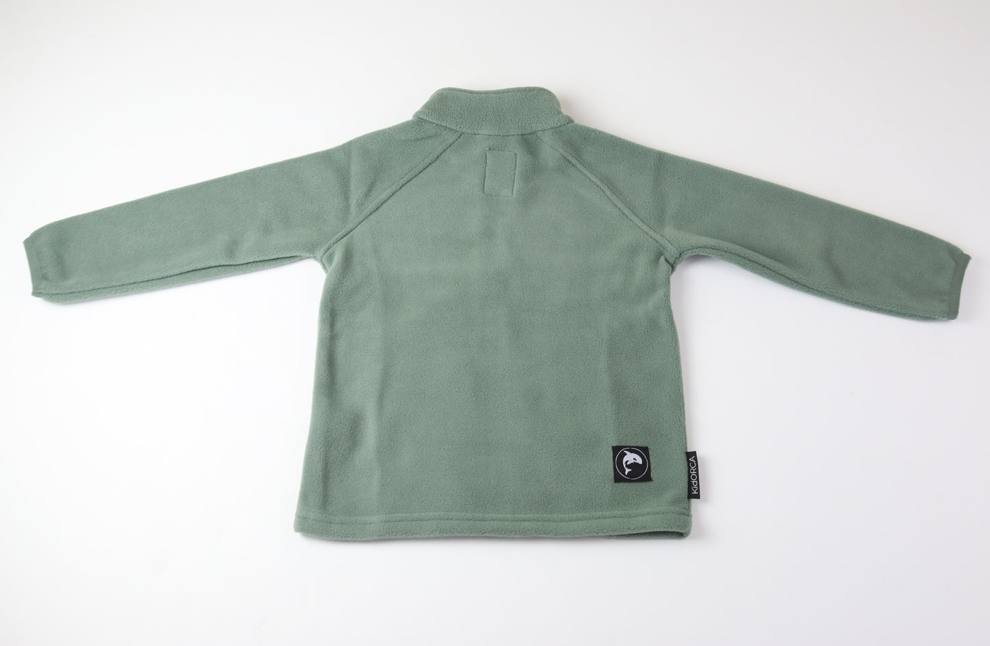 Kids olive fleece jacket – back view