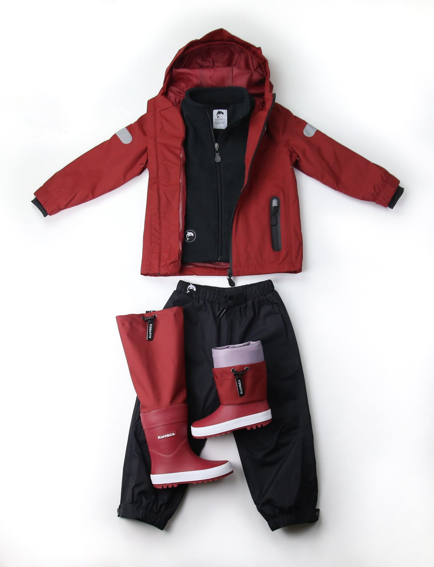 Close-up of waterproof rubber and non-slip tread – merlot rain boots waders
