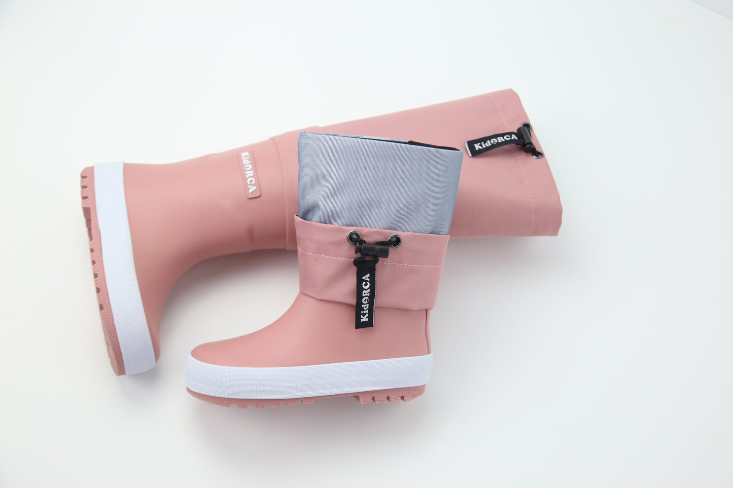 Close-up of waterproof rubber and non-slip sole – ash rose rain boots waders