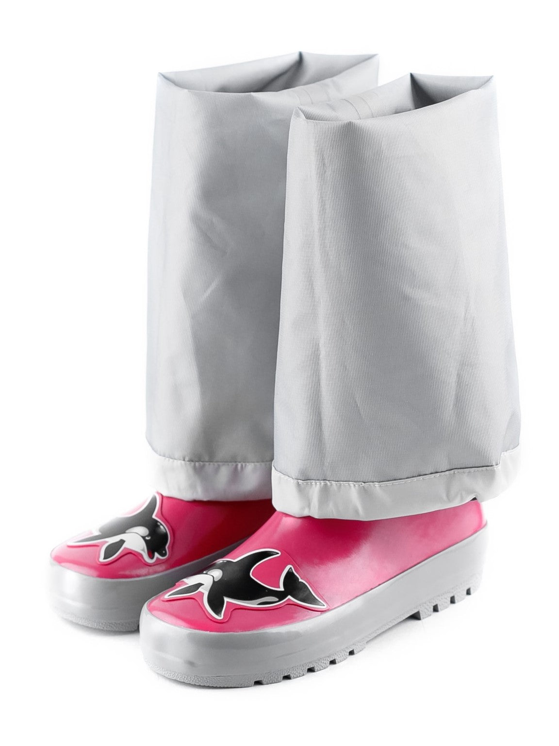 Close-up of boot material texture – pink waterproof rubber