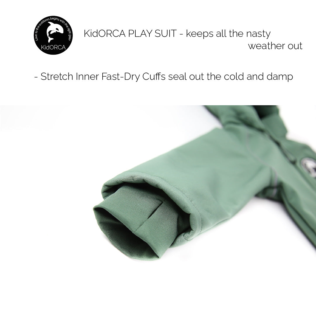 Close-up of breathable fabric – olive play suit