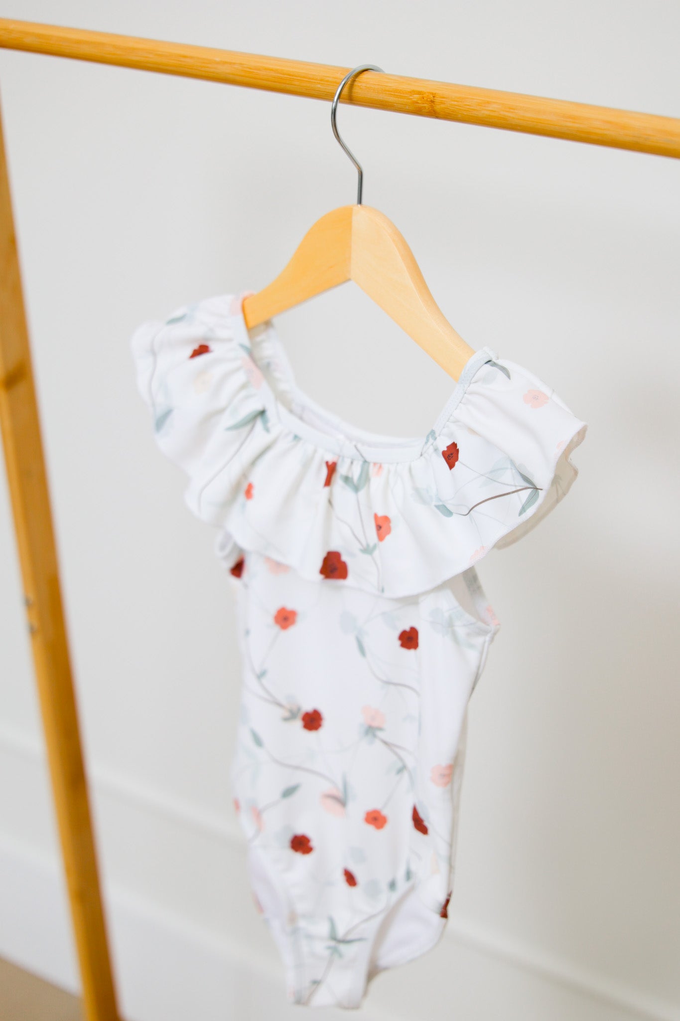 Girls UPF50+ Ruffle Swimsuit  – Lalliana Coconut
