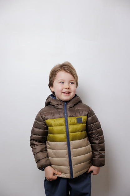Kids Puffer Jacket - Porteau Reversible Waterproof - Fall/Winter - Ombre Blue