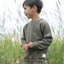 Kids Sweatshirt- Organic French Terry Cotton – Dusty Olive