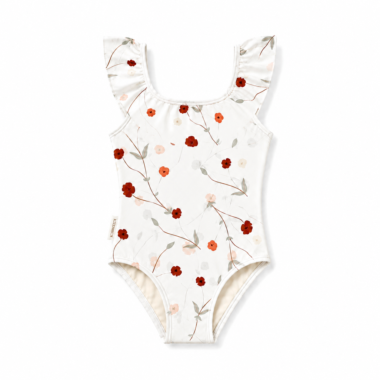 Girls Swimsuit - UPF 50+ Ruffle One-Piece - Lalliana Coconut