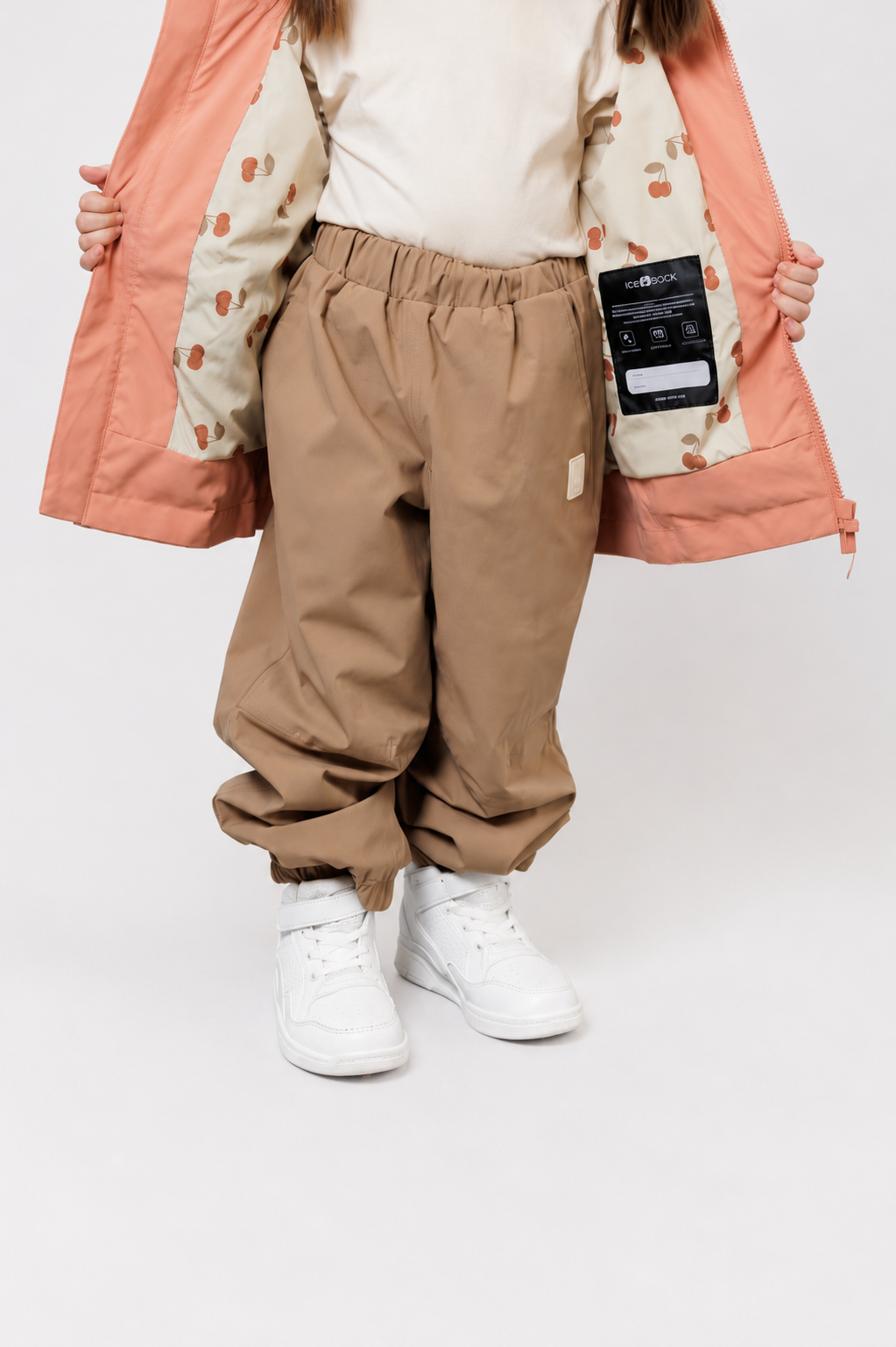 Kids Rain Pants - TOFINO Waterproof Breathable Technical - Portabella / Cherry