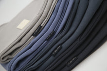 Close-up of organic french terry fabric texture – pebble grey kids sweatpants