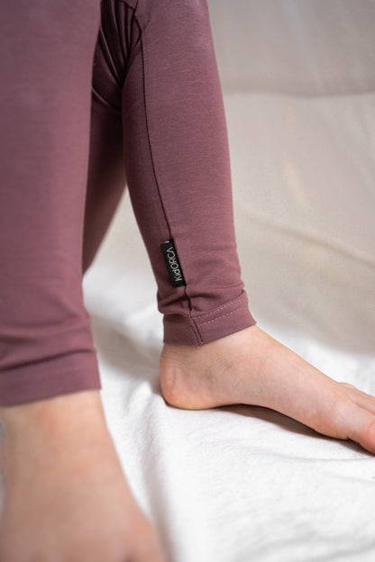 Kids Leggings – Organic Cotton  – Deep Mauve