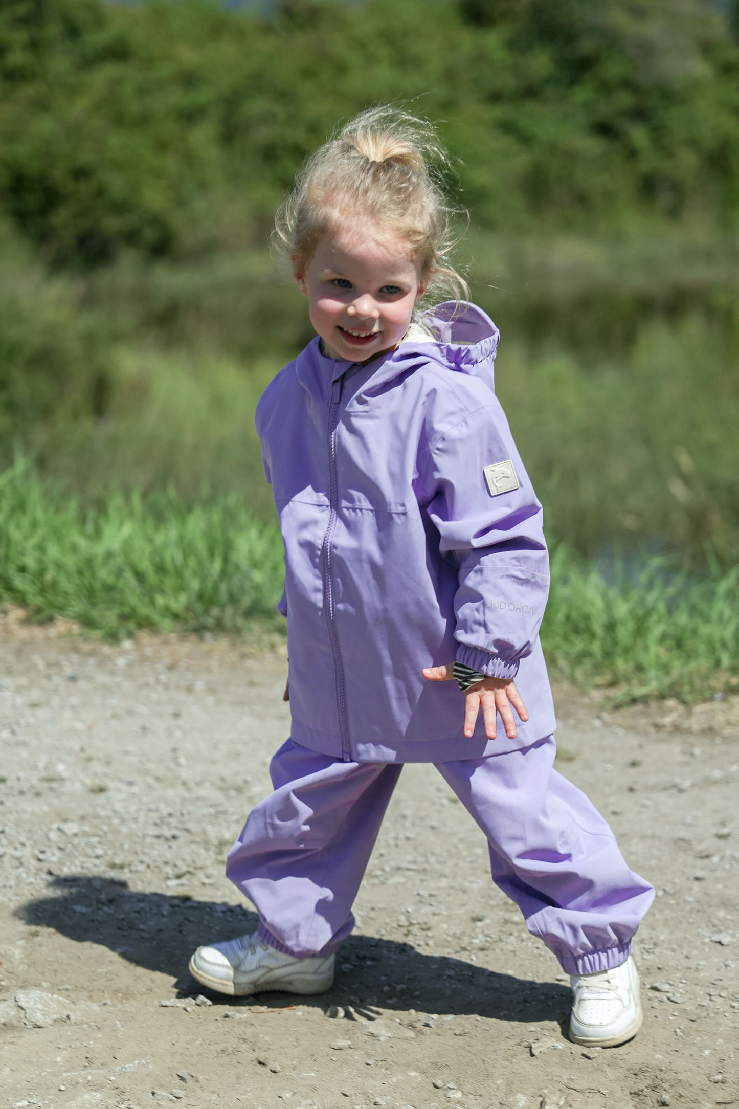 Kids Rain Pants - TOFINO Waterproof Breathable Technical - Lilac / Floral