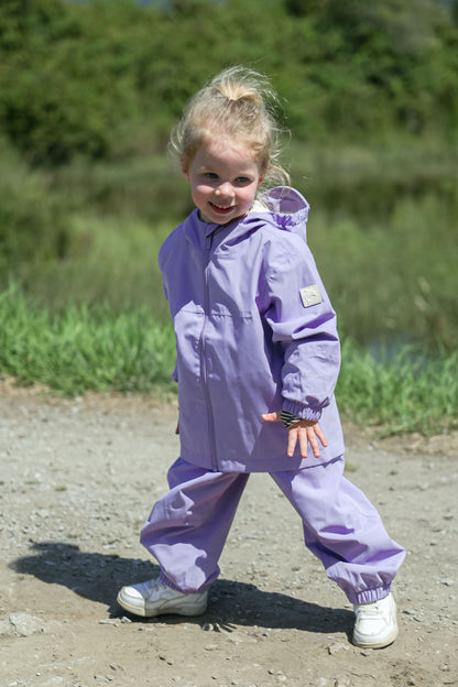 Kids Rain Pants - TOFINO Waterproof Breathable Technical - Lilac / Floral