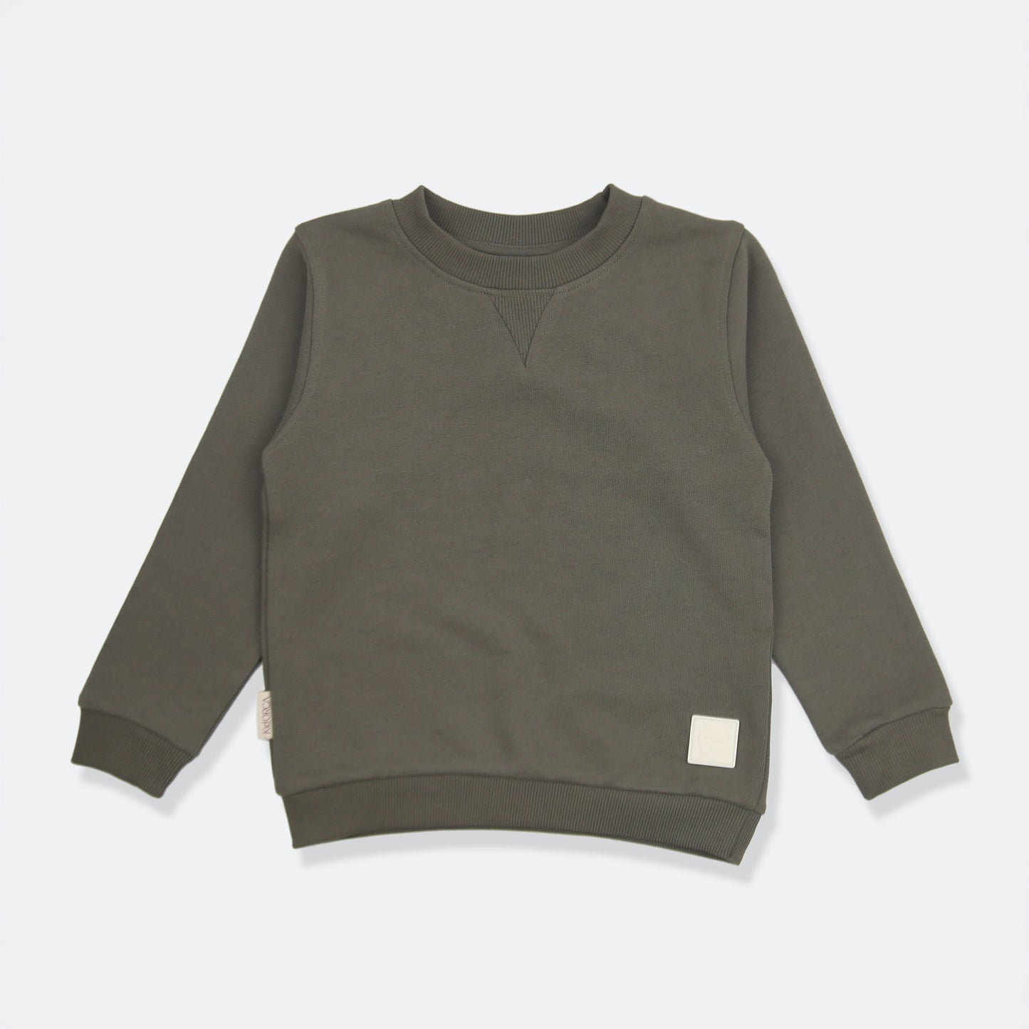 Kids Sweatshirt- Organic French Terry Cotton – Dusty Olive