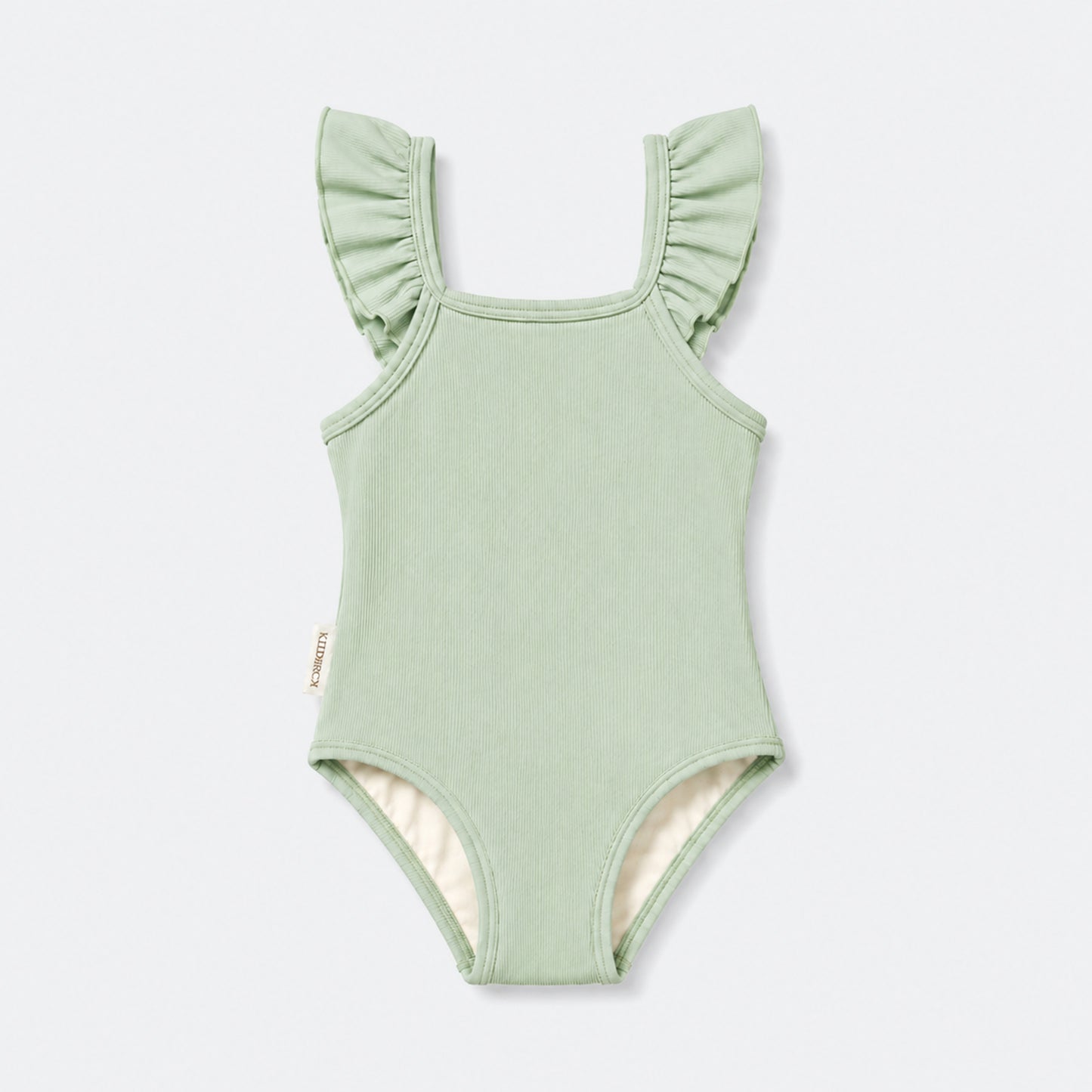 UPF 50+ Textured Ruffle One-Piece Swimsuit - Sage