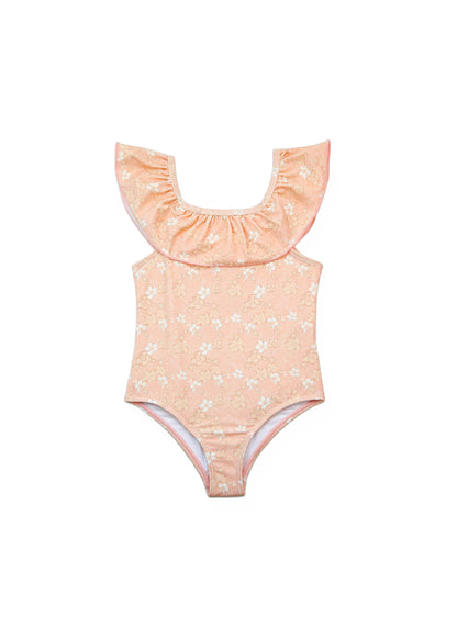 Girls' UPF 50+ Ruffle One-Piece Swimsuit - Evangelina Tuscany