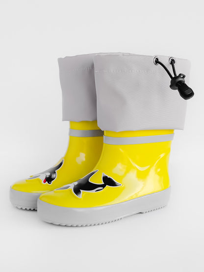 KidORCA Kids Rain Boots with Above Knee Waders _ Yellow