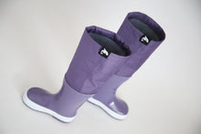 Close-up of waterproof rubber and non-slip sole – grape rain boots waders