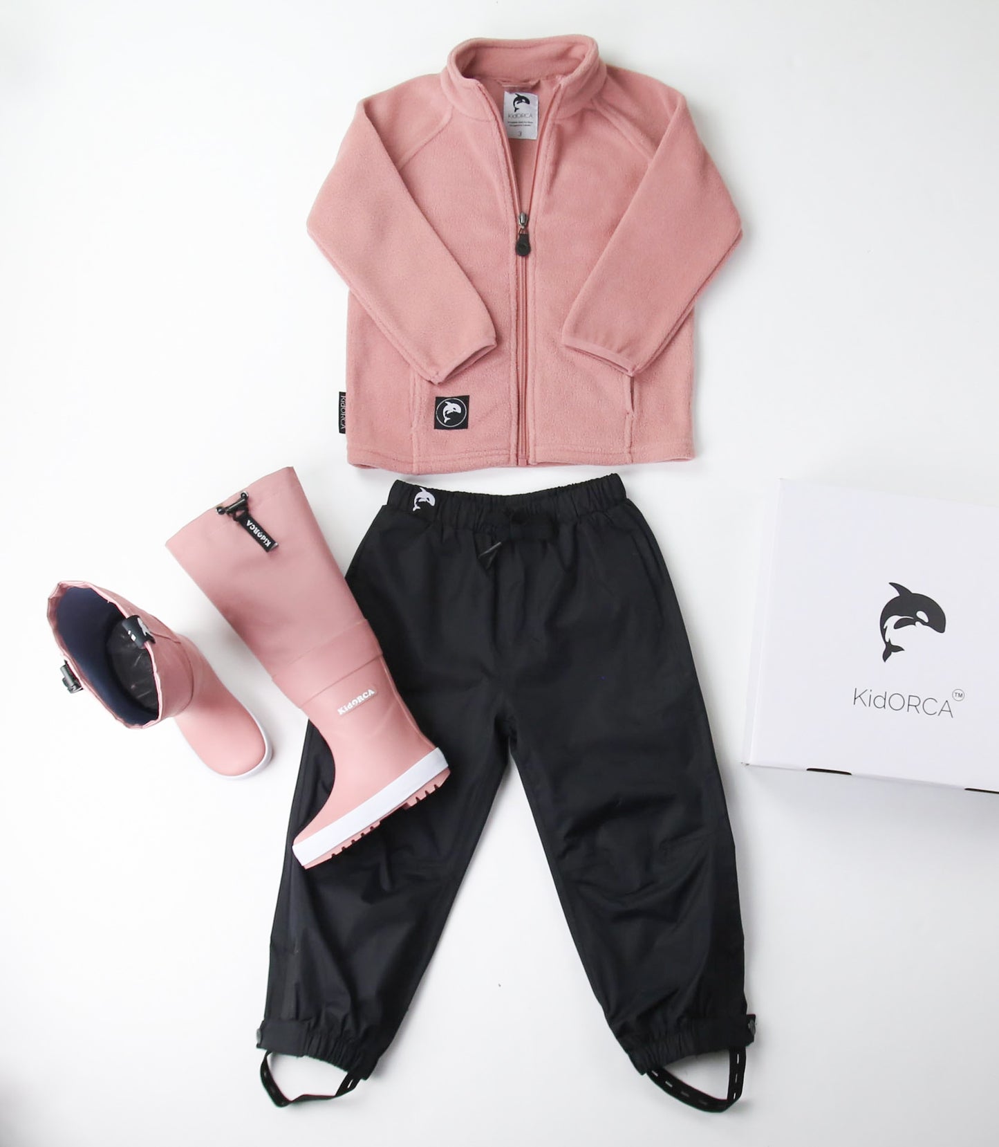 KidORCA Kids Rain Jacket _ Ash Rose _ Model 2022