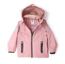 Kids ash‑rose waterproof hard‑shell rain jacket – front view